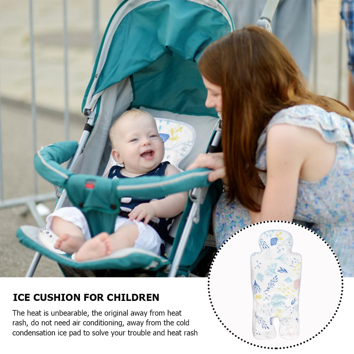Cooling Gel Car Seat Pad for Baby Stroller, High Chair & Child Safety Seat - Breathable Ice Mat for Hot Weather, Travel & Outdoor Use (Color 2)