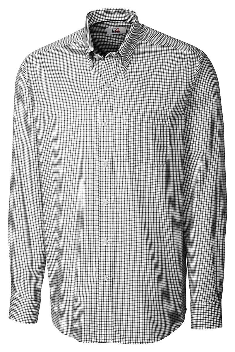 Cutter & Buck Men's Long Sleeve Epic Easy Care Tattersall Shirt - Premium Comfort Dress Shirt for Business Casual & Office Wear - Wrinkle Resistant & Moisture Wicking for All-Day Comfort