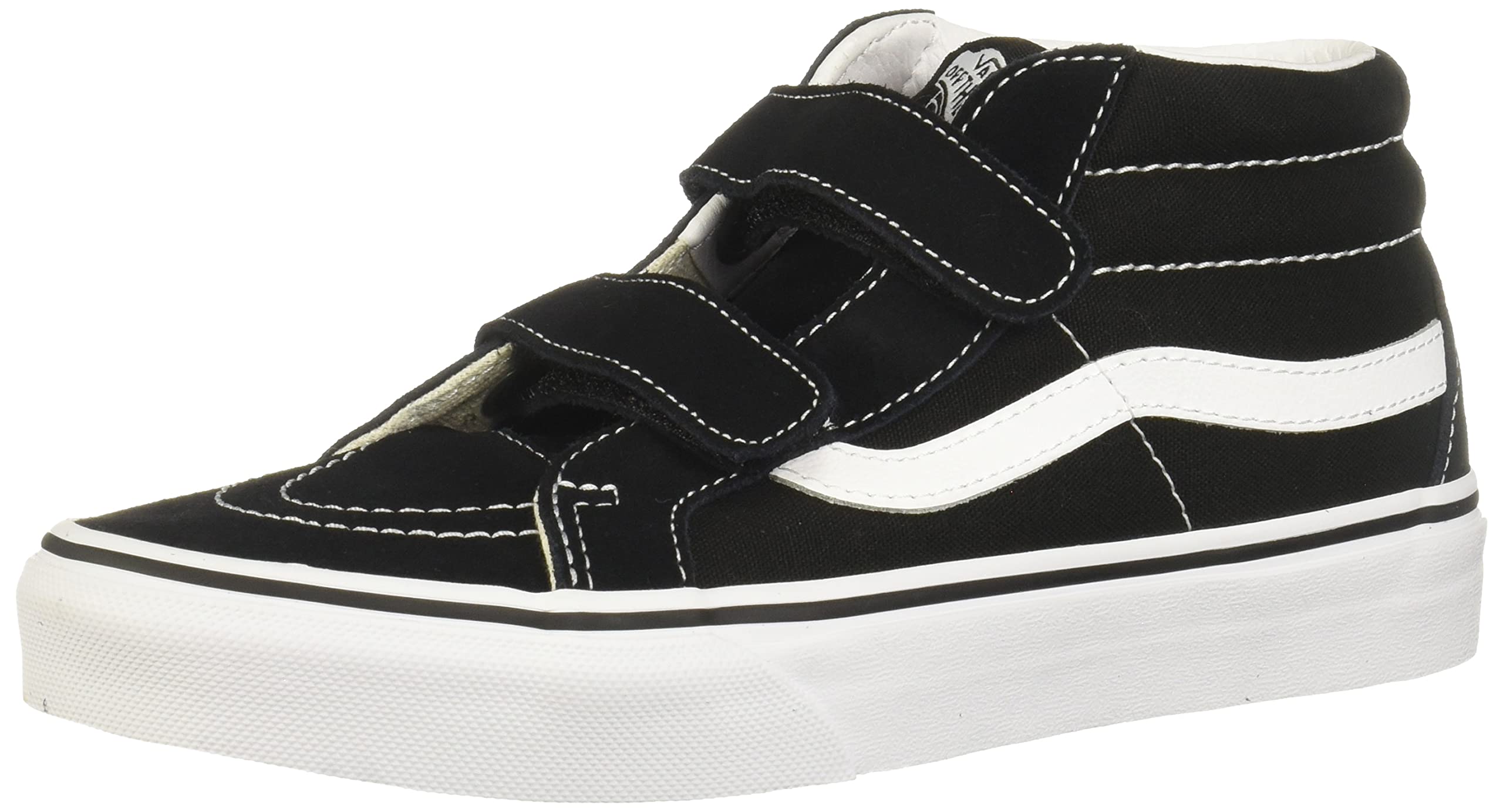 Vans Kids SK8-Mid Reissue V Sneakers - Black & White Size 4.5 Big Kid - Durable Skate Shoes for Boys & Girls - Perfect for School, Skateboarding & Casual Wear