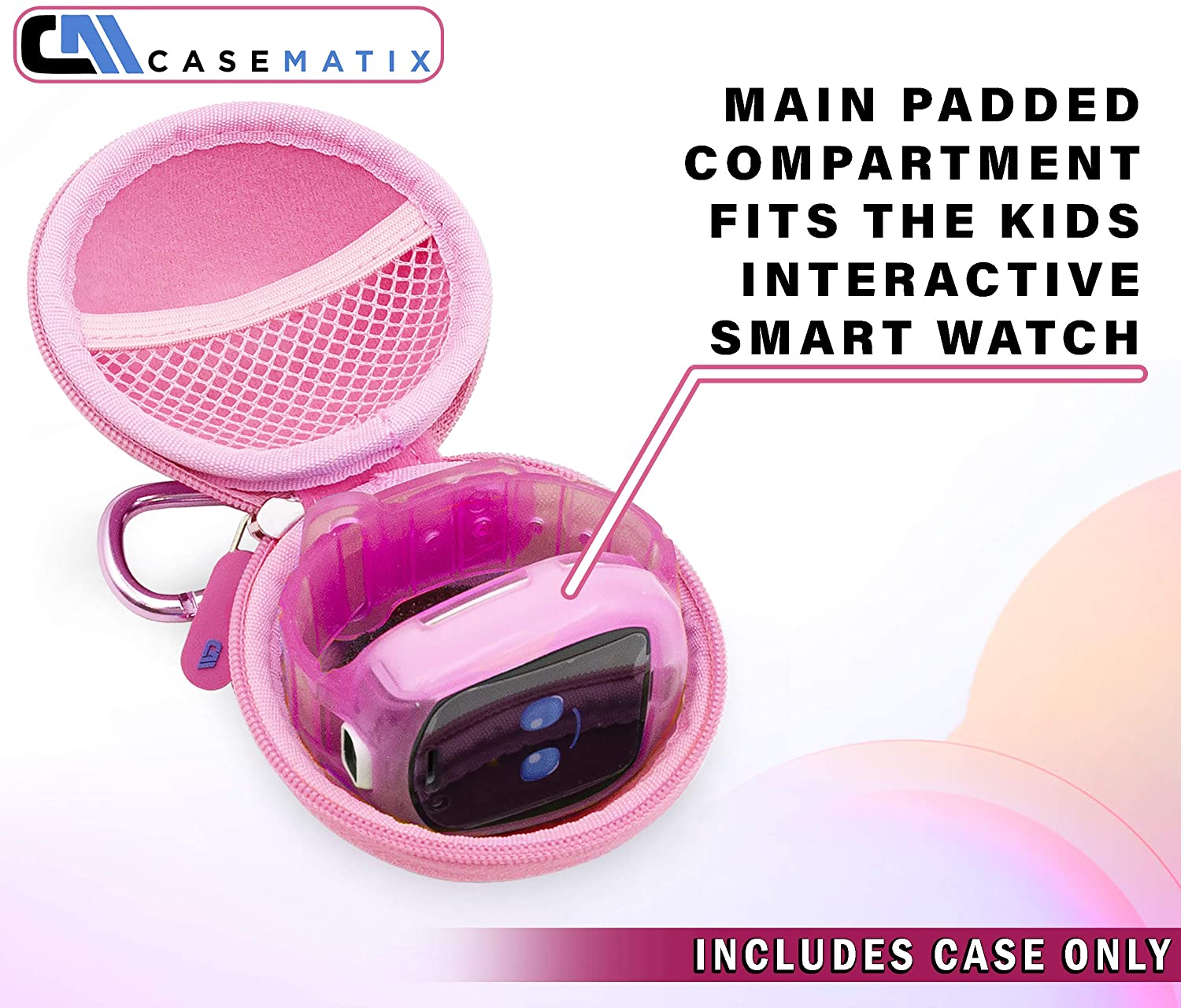 CASEMATIX Hard Travel Case for Little Tikes Tobi Robot Smartwatch - Protective Storage Box for Kids Smartwatch Accessories - Perfect for Travel, School & Daily Use