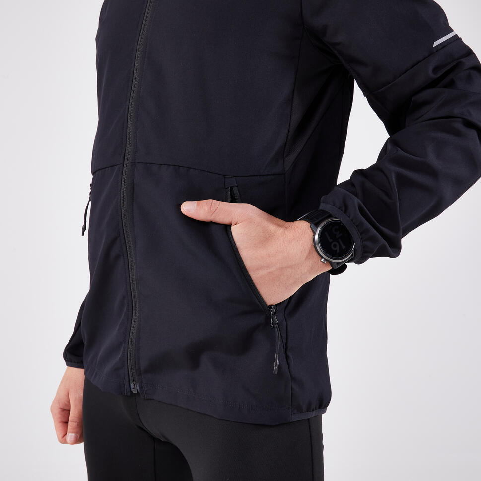 Kiprun Men's Run 100 Windproof Running Jacket - Lightweight Water-Resistant Trail Running Coat for Outdoor Jogging & Hiking in Cold Weather