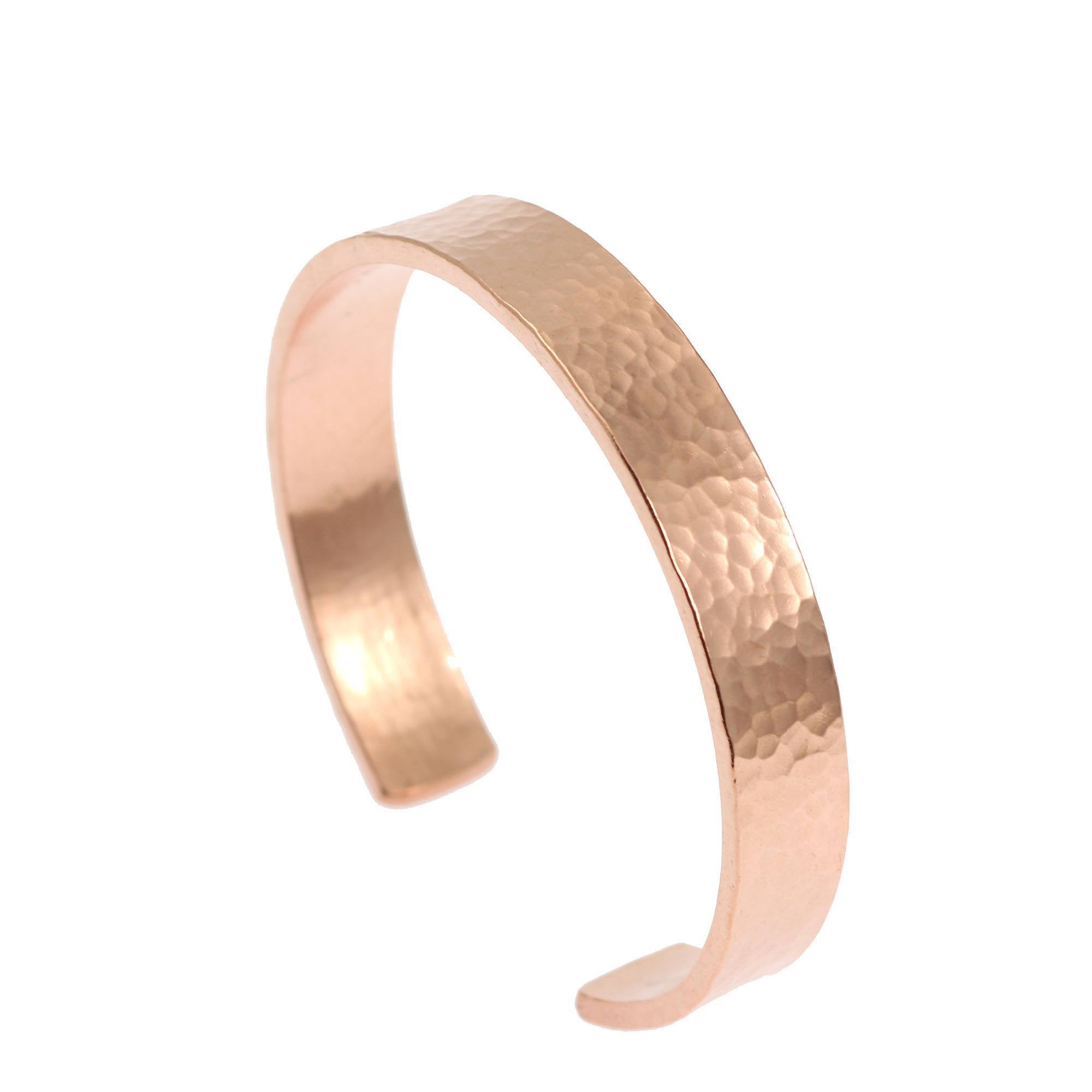 Men's Hammered Copper Cuff Bracelet - 10mm Wide Handmade Bangle for Casual Wear & Gift Giving | Perfect for Everyday Style, Weddings & Special Occasions