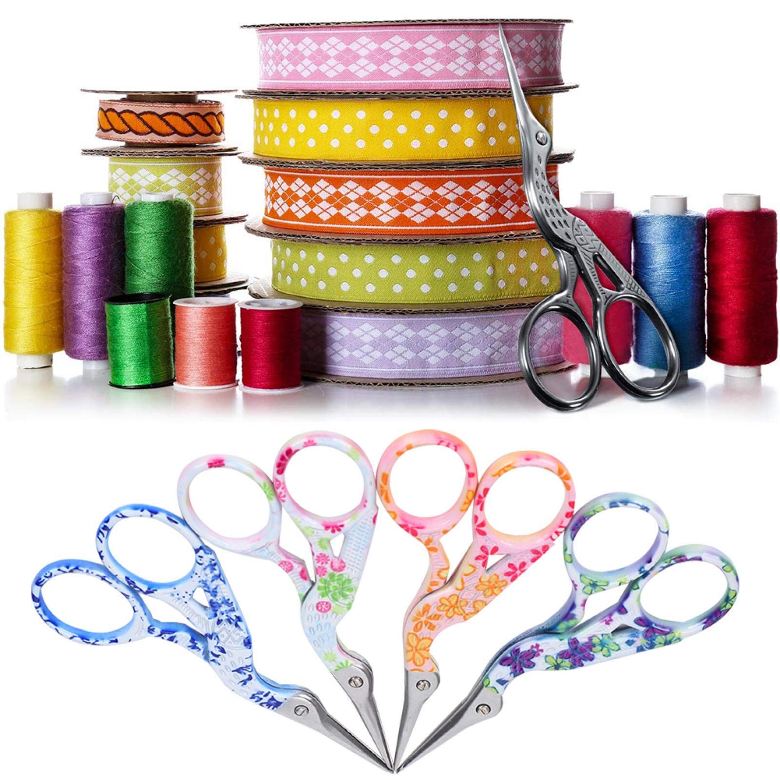 4pcs Embroidery Scissors - 3.5 Inch Sharp Craft Scissors for Sewing, Nail Art & DIY Projects | Crane-Shaped Design | Perfect for Quilting, Fabric Cutting & Handmade Crafts