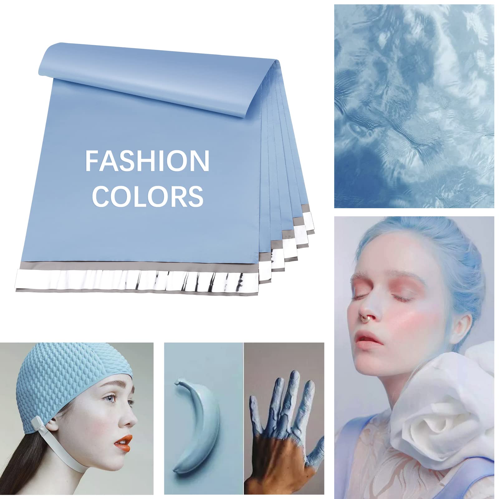 Metronic 10x13 Inch Poly Mailers - 300 Pack Small Shipping Bags for Clothes & Business | Strong Adhesive Mailing Envelopes in Haze Blue | Perfect for Ecommerce, Retail & Online Sellers
