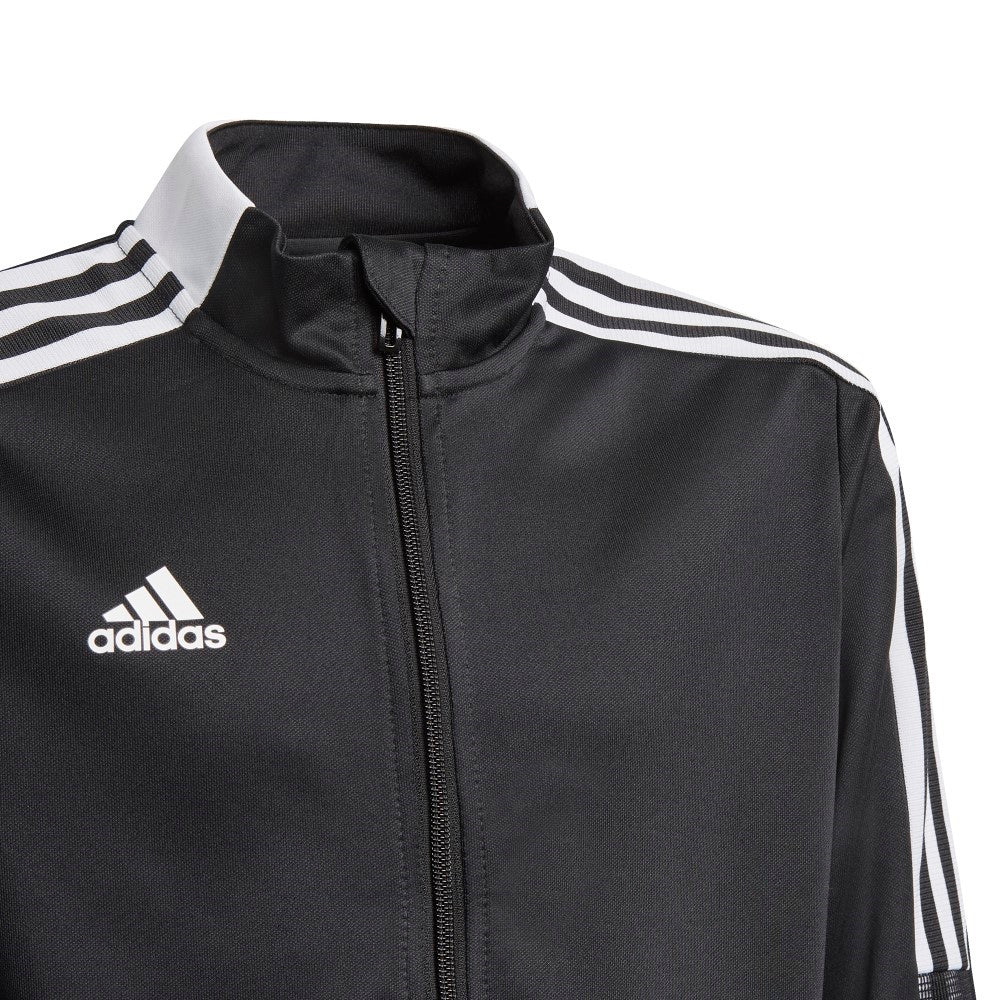 Adidas Youth Tiro 21 Track Jacket for Boys & Girls - Lightweight Breathable Soccer Training Jacket (Black/White) - Perfect for Soccer Practice, School Sports & Outdoor Activities