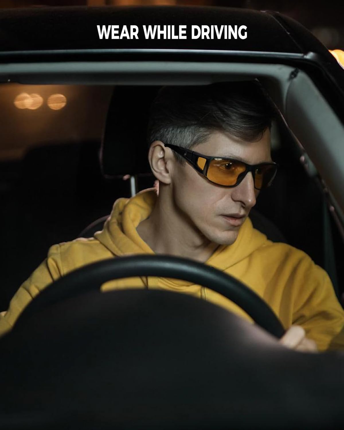Anti Glare Polarized Night Driving Glasses for Men & Women - HD Night Vision Fit Over Sunglasses - Reduce Headlight Glare for Safer Night Driving