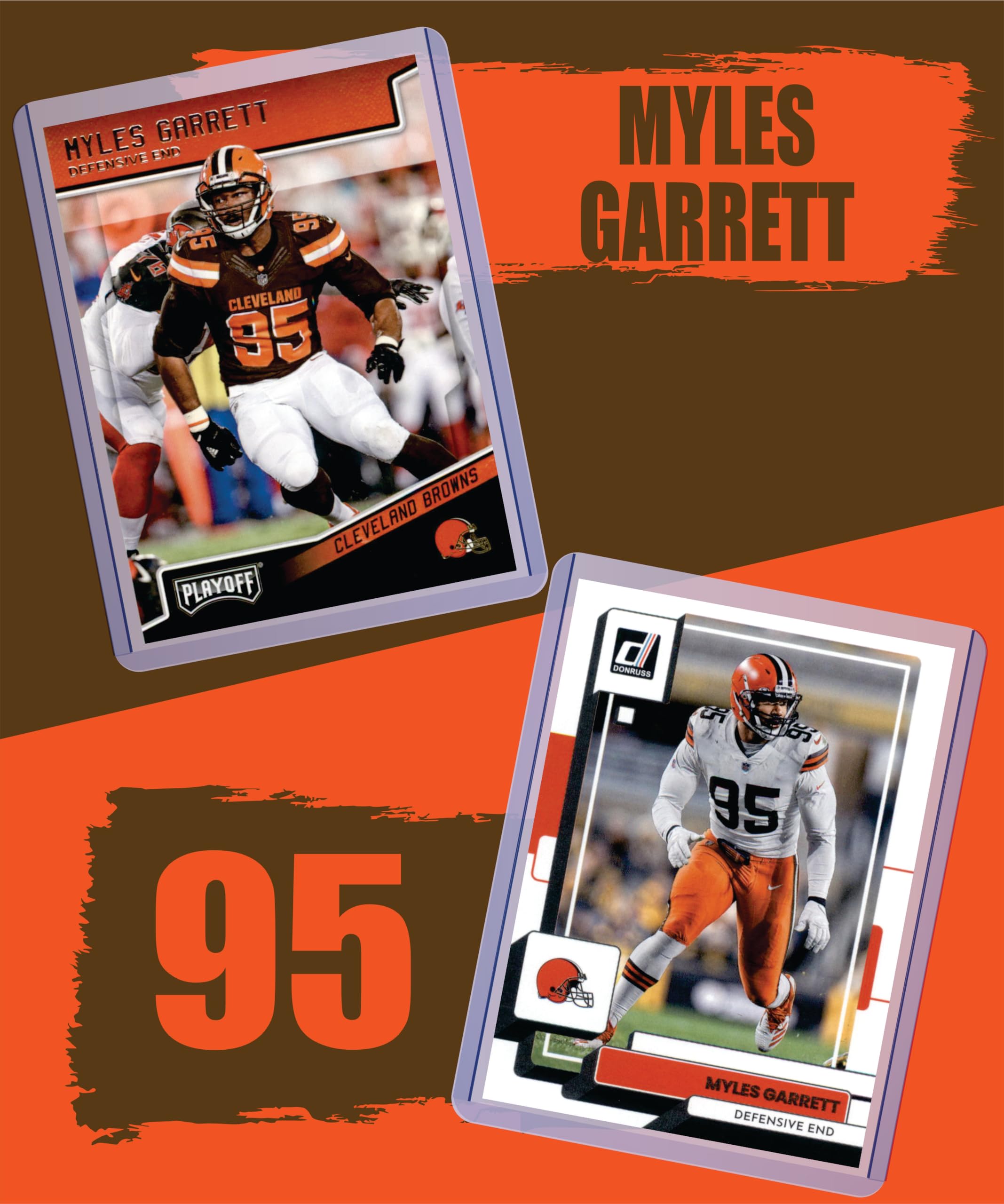 Myles Garrett Cleveland Browns Football Cards (5-Pack) - NFL Collectible Trading Cards for Fans, Gift for Sports Enthusiasts - Perfect for Collecting, Trading, and Displaying in Home or Office