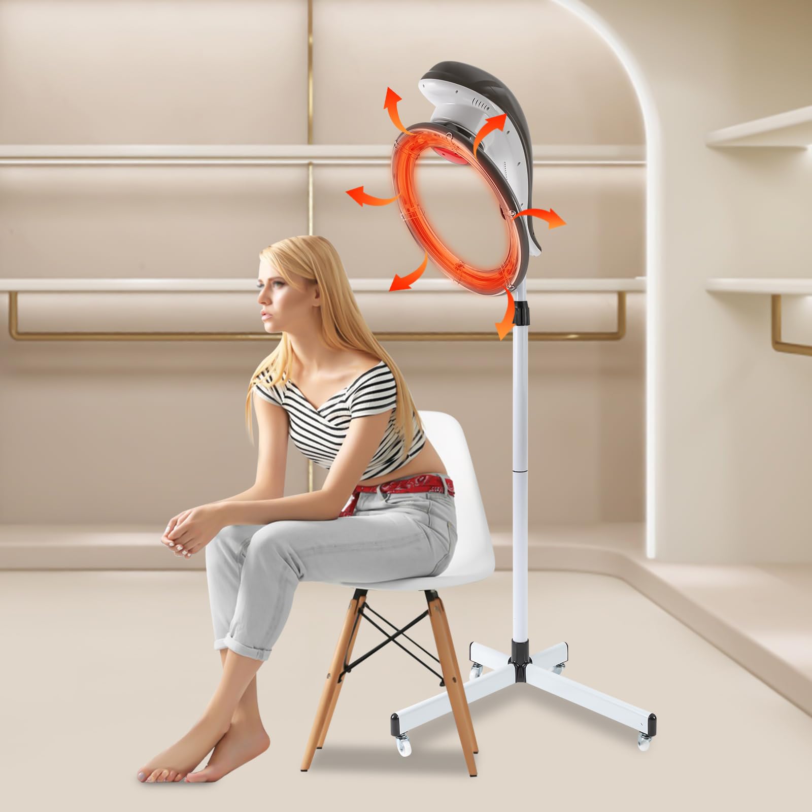 Professional 950W Stand Hair Dryer & 3-in-1 Rotating Hair Color Processor - Salon-Grade Hair Steamer for Perming, Dyeing & Oil Treatment | Perfect for Salon Styling, Home Hair Care & Professional Hair Treatments