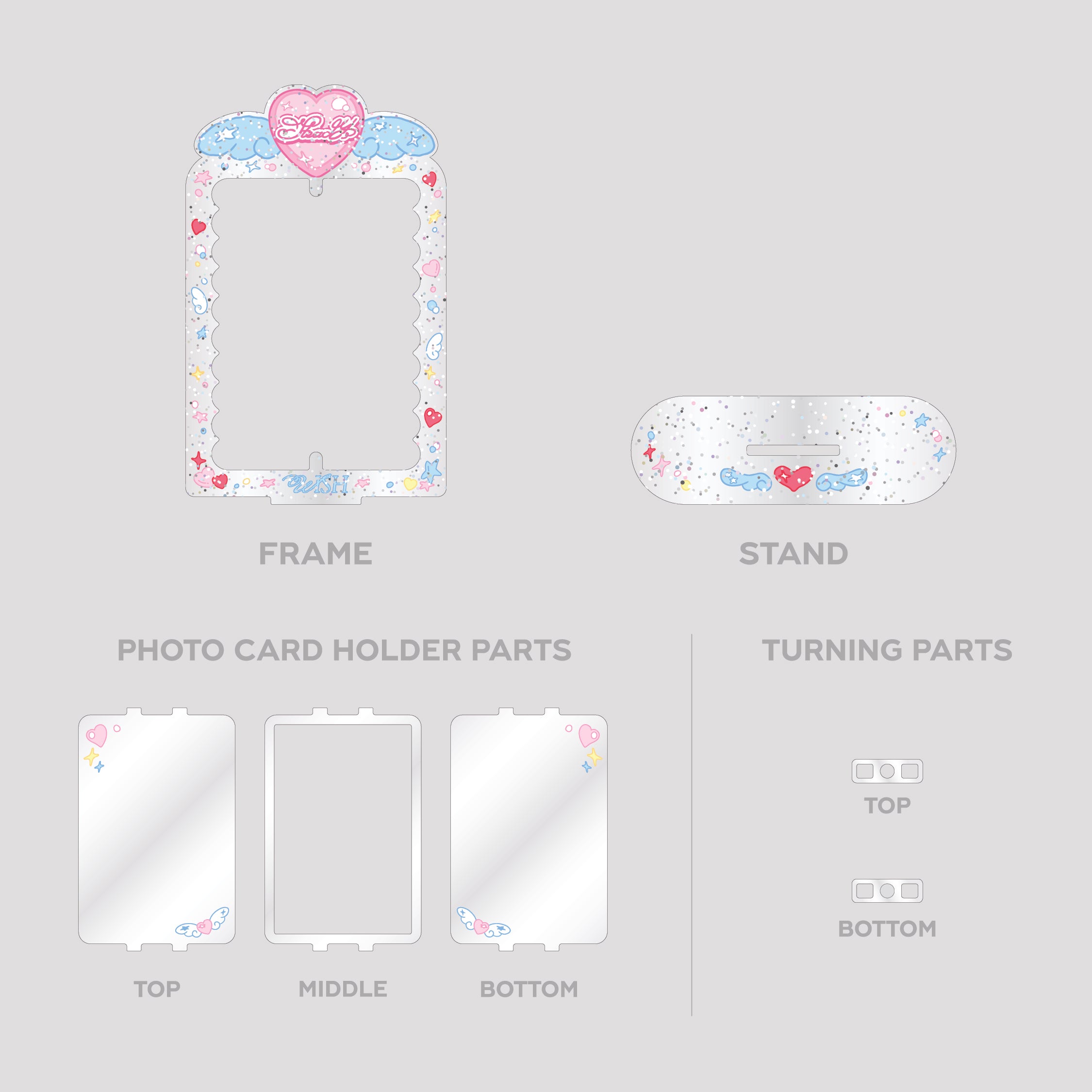 NCT WISH 'LET'S GO STEADY' ACRYLIC TURNING STAND SET - K-Pop Album Display Stand for Collectors & Fans | Perfect for Showcasing K-Pop Merchandise in Bedrooms or Collections
