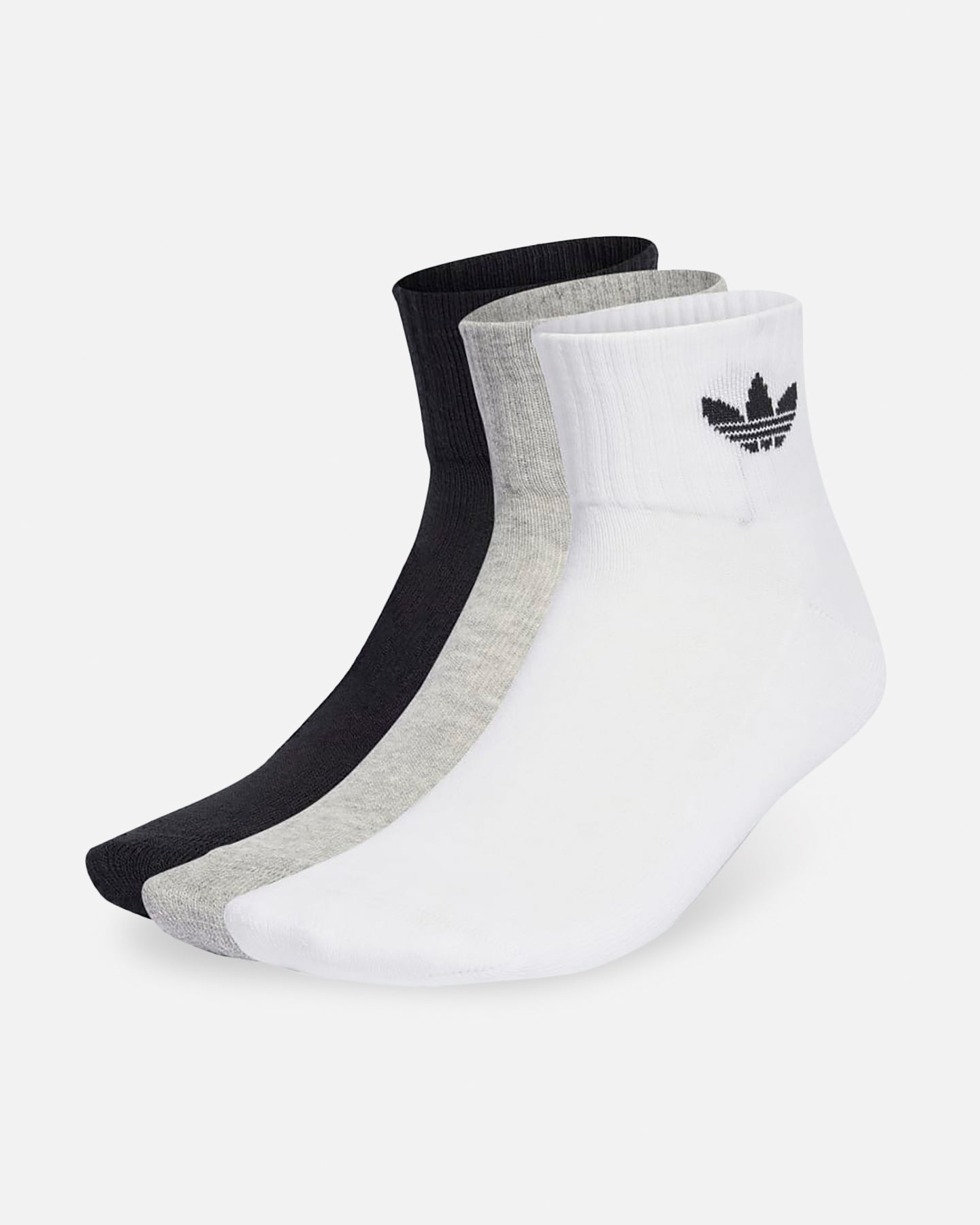 Adidas Mid Crew Socks 3-Pack - White, Grey & Black Athletic Socks for Men & Women - Perfect for Running, Gym & Everyday Wear