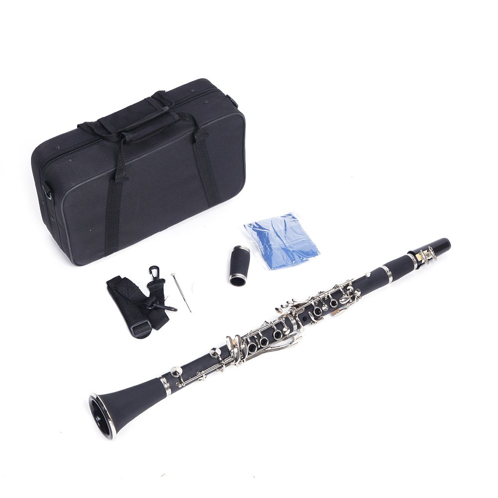 B Flat Clarinet for Beginners - Student Clarinet with Case, Cleaning Cloth, Screwdriver & Lubricant Set | Perfect for School Bands, Music Lessons & Home Practice