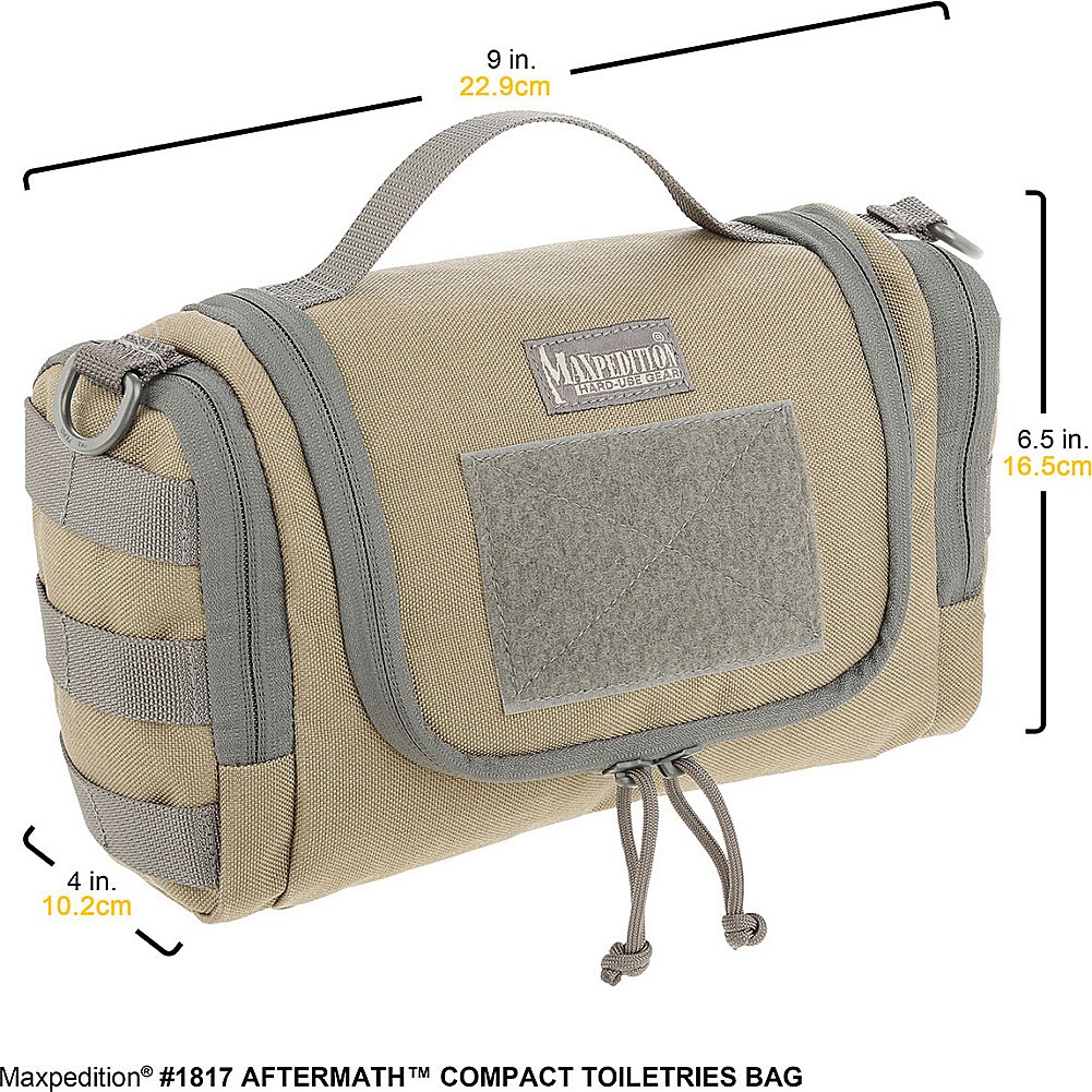 MAXPEDITION Gear Aftermath Compact Toiletries Bag - Water-Resistant Travel Organizer for Men & Women - Perfect for Camping, Hiking, Gym & Business Trips