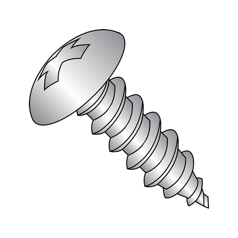 18-8 Stainless Steel Truss Head Screws #6-18, 1/2