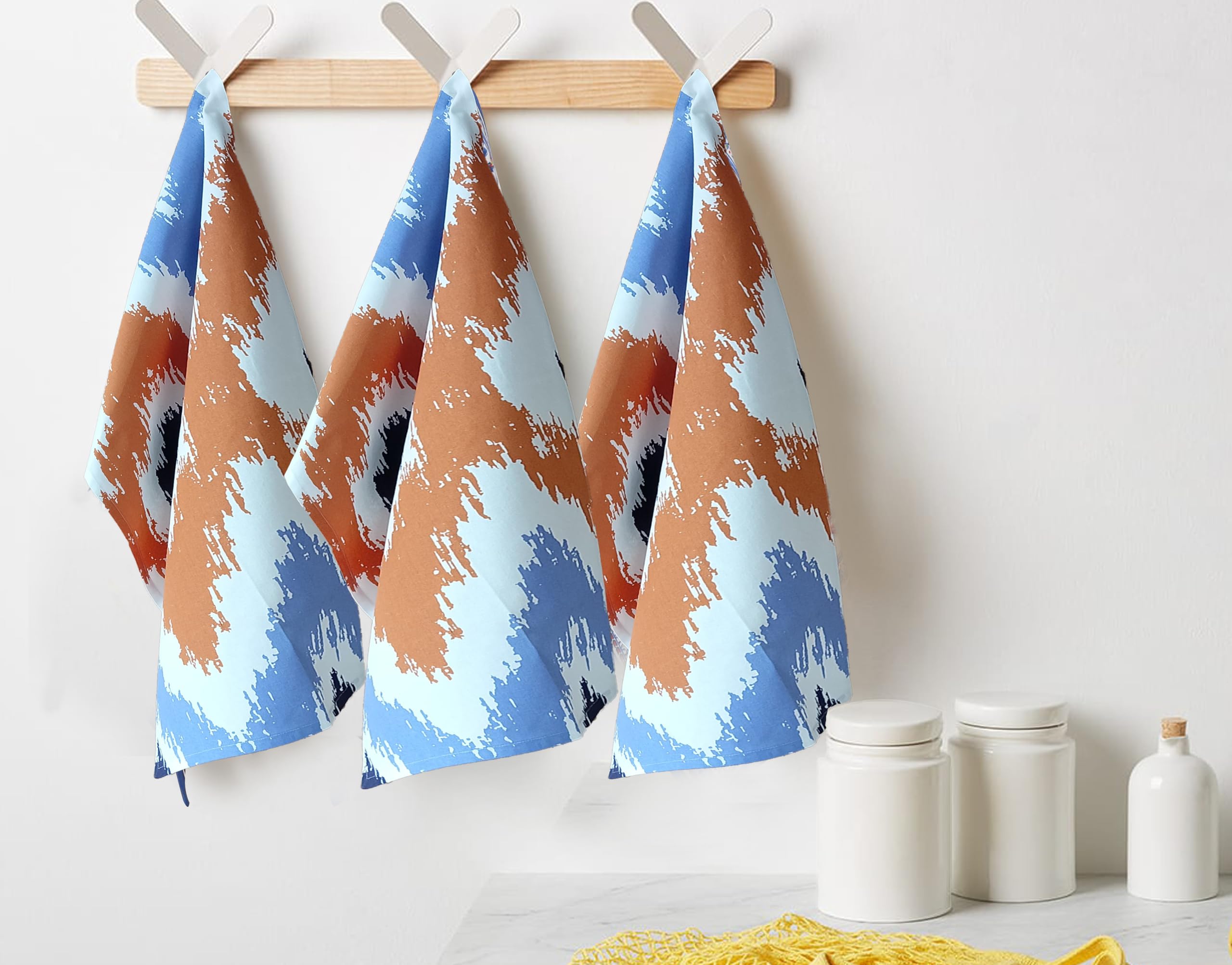 FINGERCRAFT 100% Cotton Kitchen Towels Set of 6 - Super Soft & Absorbent for Cooking & Cleaning