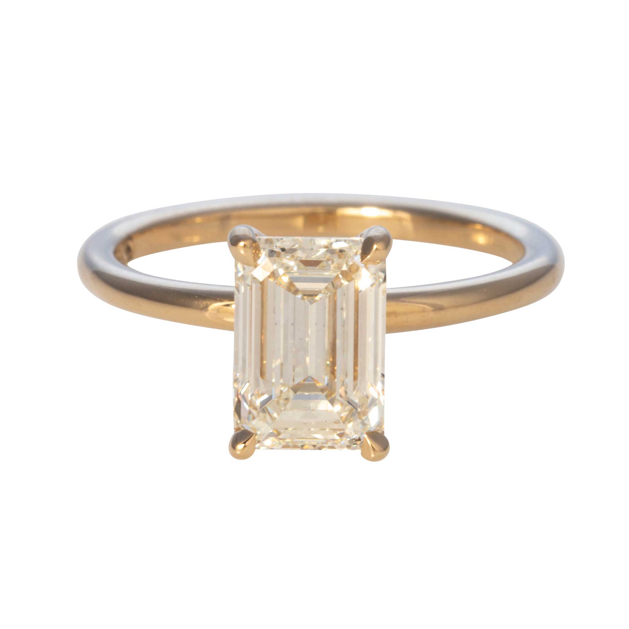 2 Carat J VS2 Emerald Cut Solitaire Diamond Engagement Ring in 14K Yellow Gold - Perfect for Proposals, Anniversaries & Bridal Jewelry