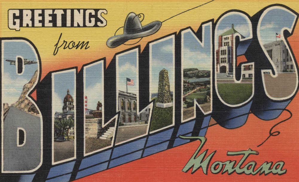 Lantern Press Greetings from Billings Montana - 12x18 Inch Wall Art Poster for Home & Office Decor - Perfect for Living Room, Bedroom, or Gift Idea