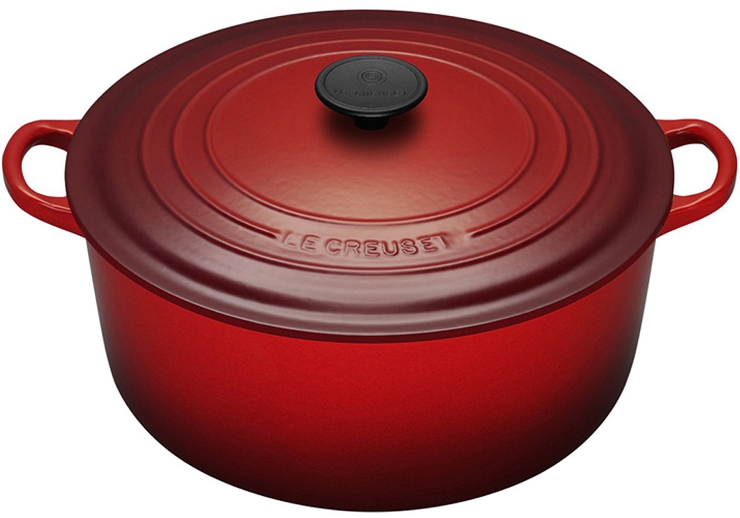 Le Creuset Signature Enameled Cast Iron Dutch Oven 7.25 Quart - Cerise Red | Oven, Stovetop & Camping Cookware for Soups, Stews & Baking