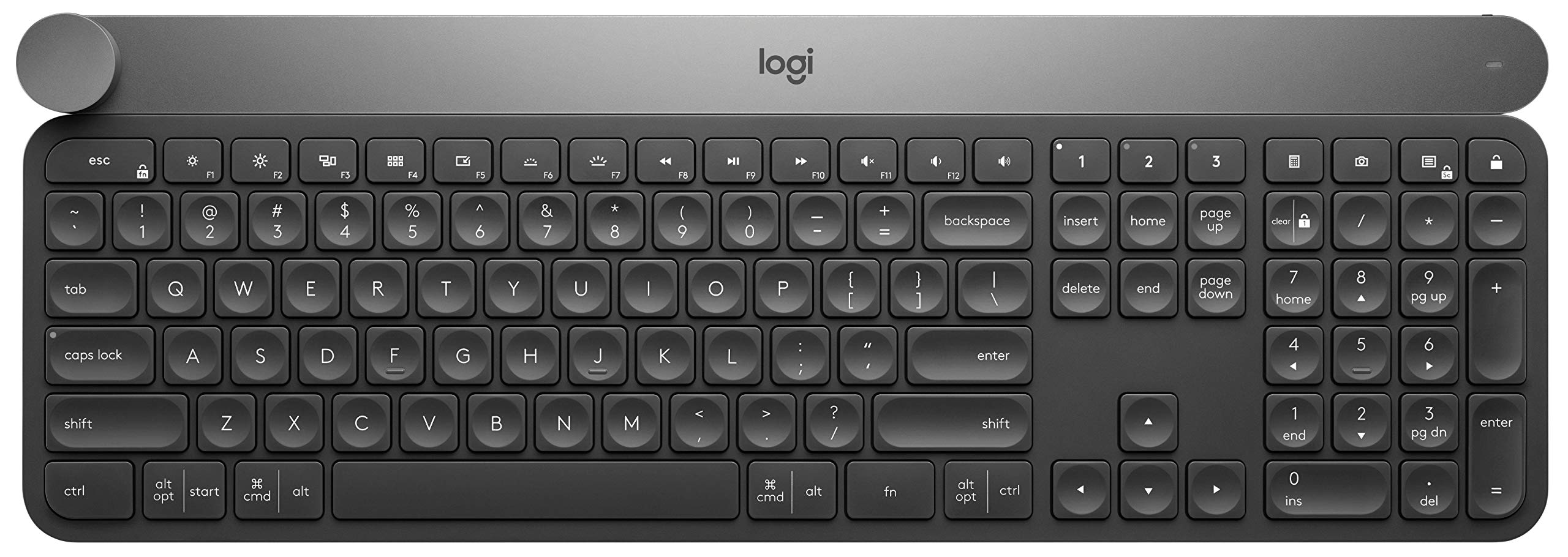 Logitech Craft Wireless Illuminated Keyboard - QWERTY Italian Layout (Black) | Premium Backlit Keyboard for Office, Design & Creative Work