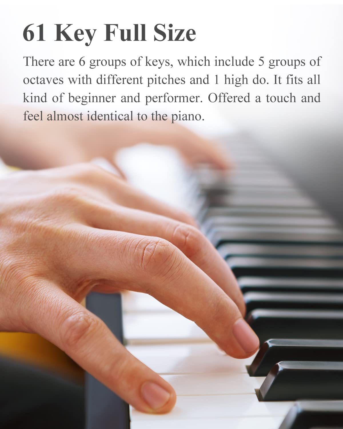 Eastar 61 Key Digital Piano Keyboard - Full Size Electric Keyboard for Beginners & Professionals with Sustain Pedal, Music Stand, MP3/USB/Audio/Mic/Headphone Support - Perfect for Home Practice, Music Lessons & Live Performances