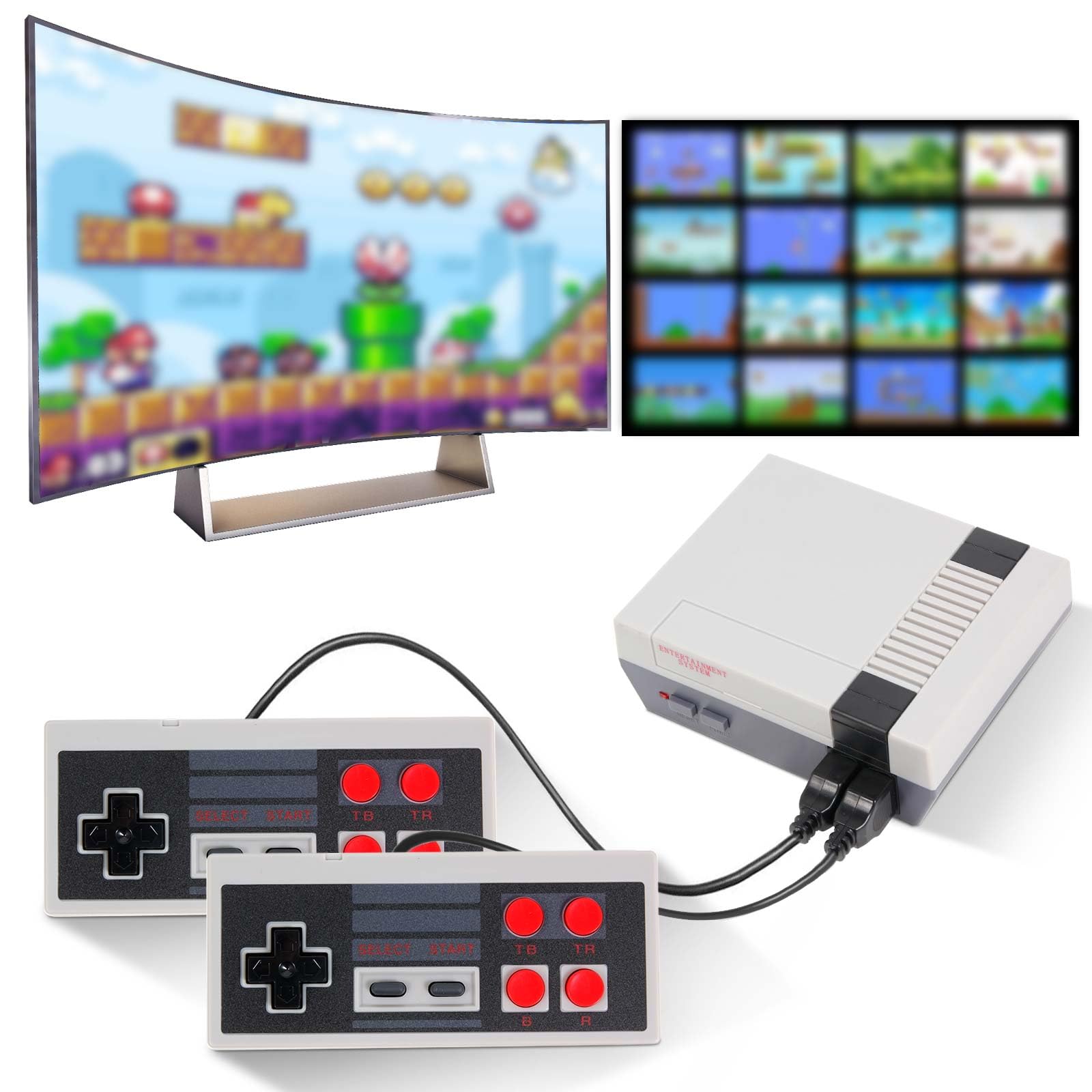 Retro Game Console with 500+ Built-in Games - Plug & Play Classic Video Game System for Kids & Adults - Perfect for Family Game Nights & Nostalgic Gaming