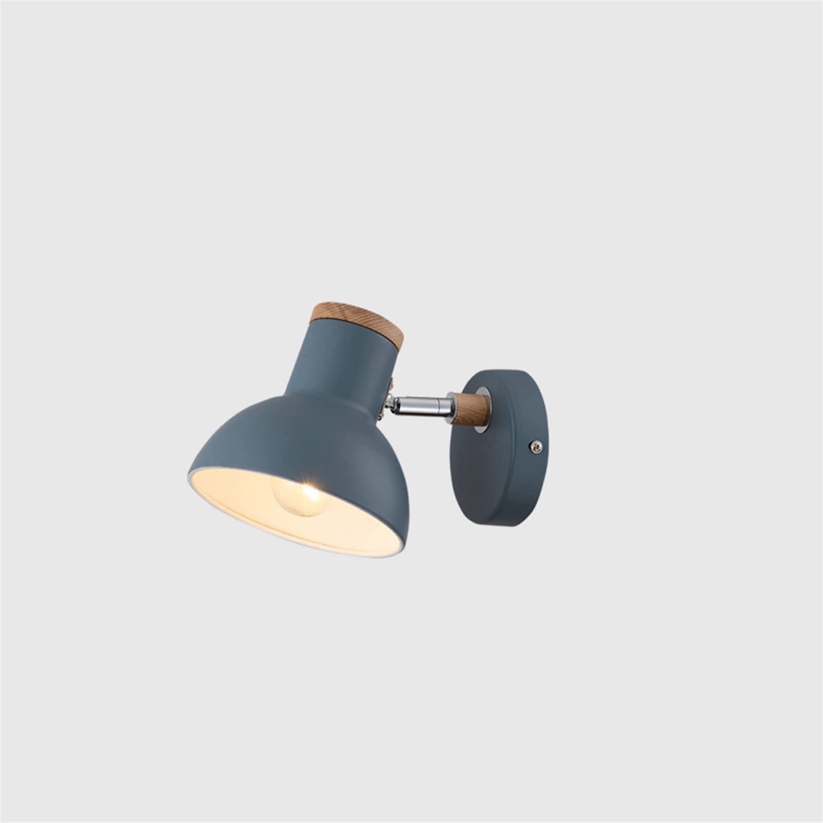 European Style Adjustable Iron Wall Sconce - Macaron Color E27 Single Head Wall Light for Bedroom, Corridor, Staircase & Living Room | Dimmable Candle-Style Lamp with Wrought Iron & Wood Accents | Perfect for Ambient Lighting, Hallway Illumination & Home Decor