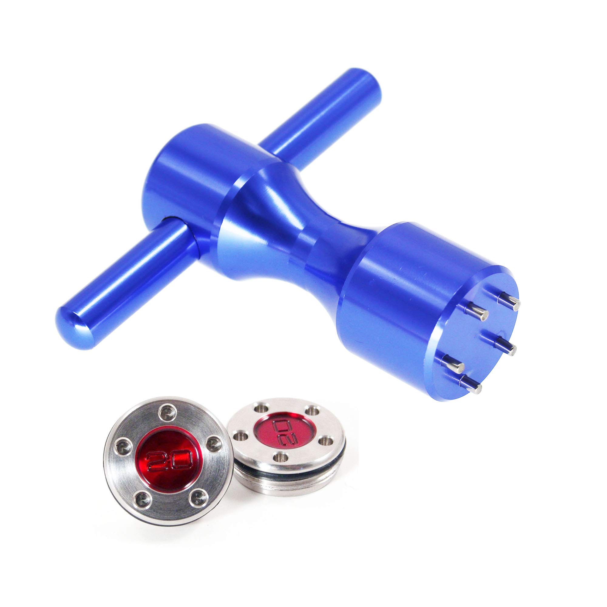 HISTAR 2-Piece Golf Putter Weight Kit - Custom Red Weights + Blue Wrench Compatible with Titleist Scotty Cameron Putters | Perfect for Golf Club Customization & Performance Enhancement