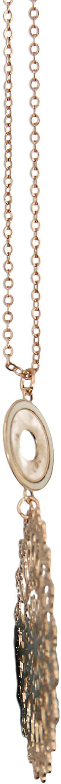 Rose Gold Mandala Mother of Pearl Adjustable Pendant Necklace for Women | Elegant Boho Jewelry Gift for Mom, Wife, Girlfriend | Perfect for Weddings, Parties & Everyday Wear