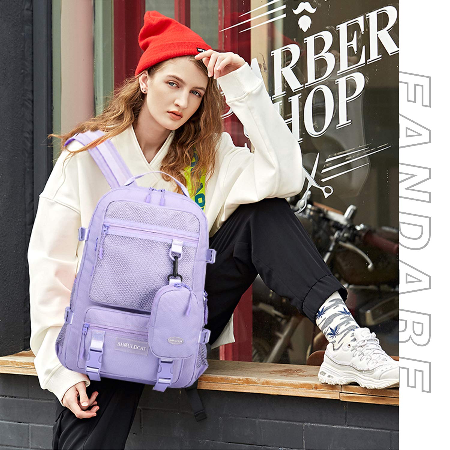FANDARE Unisex Casual Backpack - Stylish Shoulder Bag for School, Travel & Shopping | Water-Resistant Daypack with Pencil Case | Perfect for Teens, College Students & Outdoor Activities | School Backpack, Party Bag & Daily Commute Essential