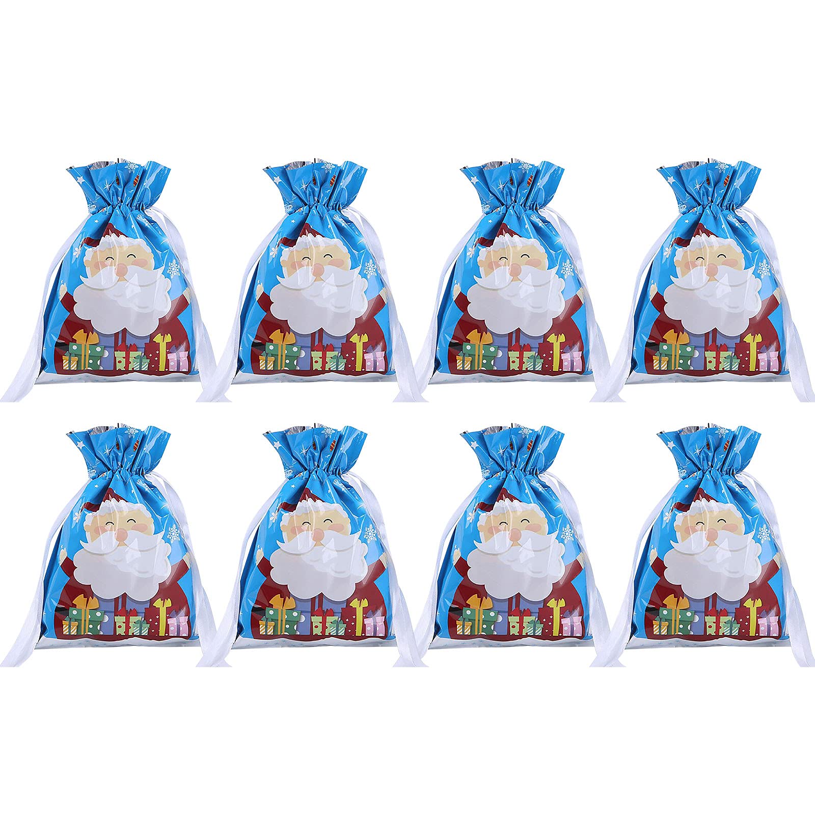 Homlpope 3#GM Premium Christmas Gift Bags - Drawstring Aluminum Foil Bags for Holiday Presents, Party Favors & Stocking Stuffers