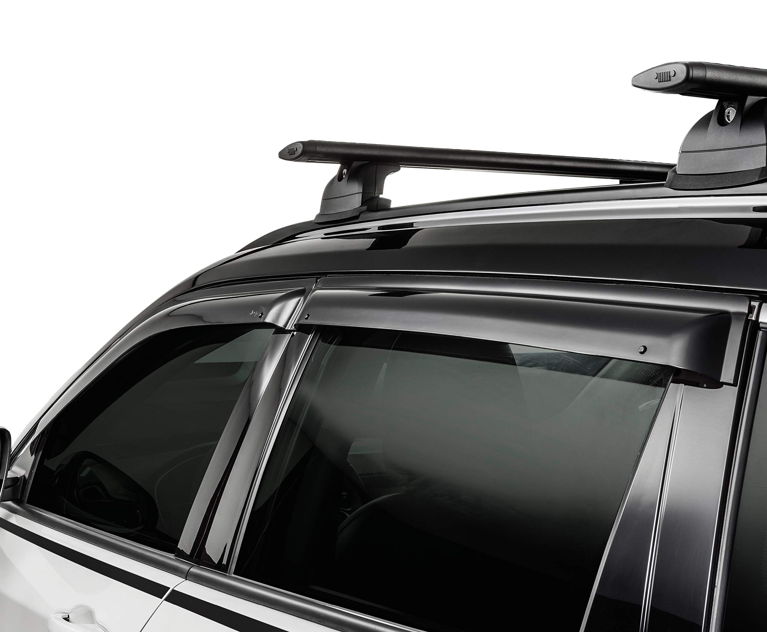 Mopar 82214635AB Tinted Side Window Air Deflectors - Set of 4 | Weather Protection & Ventilation for Jeep, Dodge, Ram | Rain & Wind Deflector for All-Weather Driving