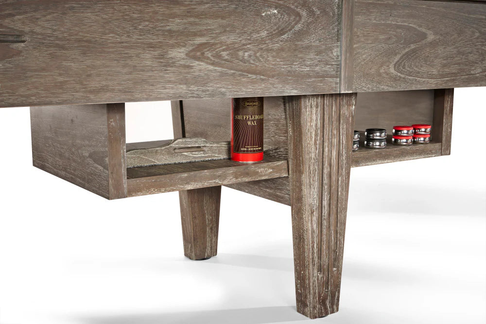 Brunswick Andover II 14-Foot Shuffleboard Table with Driftwood Finish - Premium Indoor Game Table for Home, Bar, or Game Room Entertainment