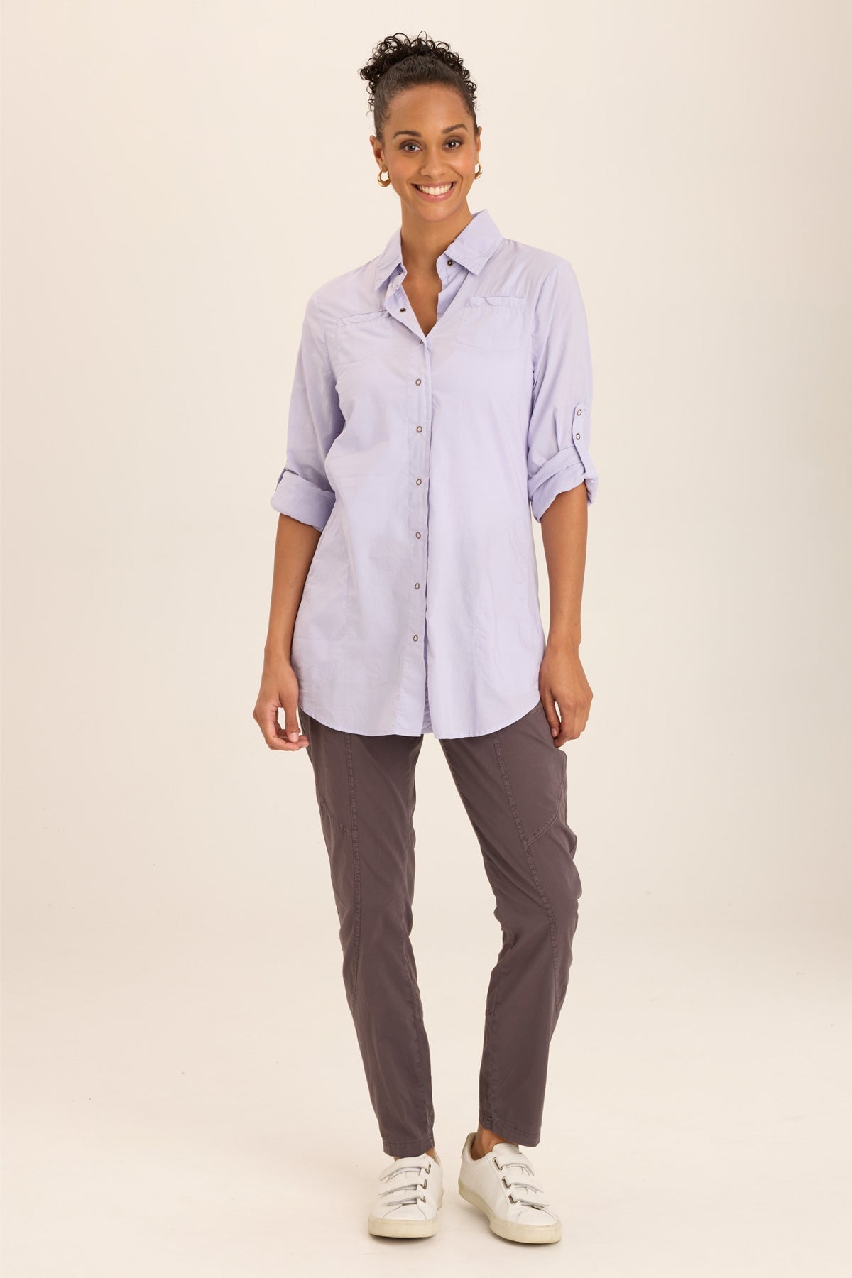 Soft Voile Button Down Blouse for Women - Breathable & Lightweight Work Shirt - Perfect for Office, Business Casual & Spring Outfits