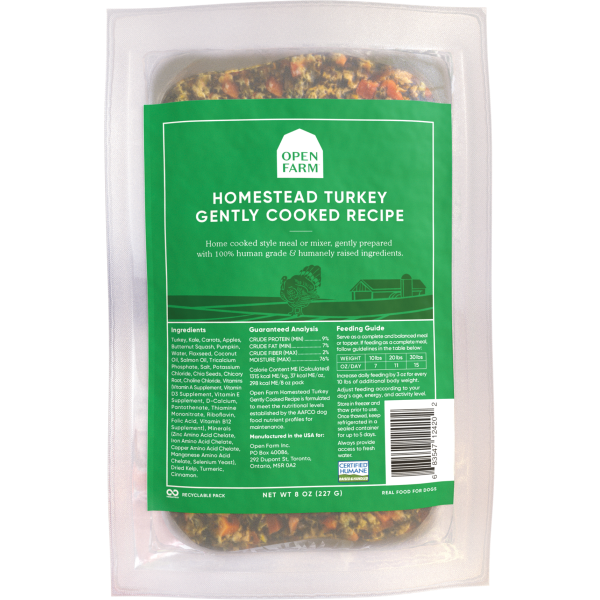 Open Farm Gently Cooked Turkey Dog Food - Premium Grain-Free Recipe for Healthy Pets | Perfect for Adult Dogs & Puppies