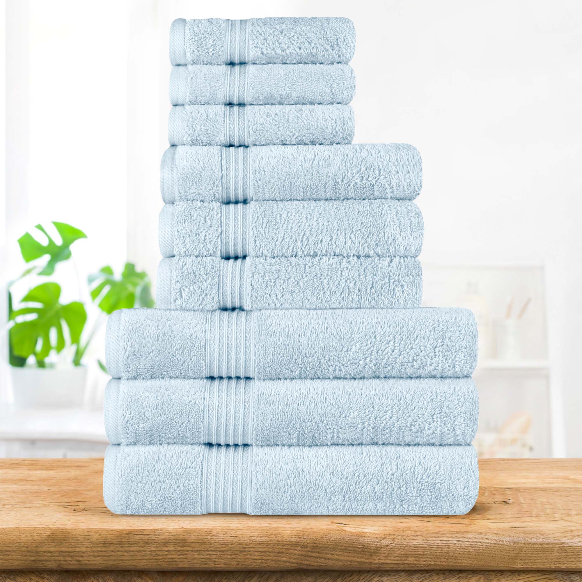 Premium Egyptian Cotton 9-Piece Bath Towel Set - Ultra Soft, Highly Absorbent, Quick-Drying - Perfect for Spa, Bathroom & Luxury Home Use