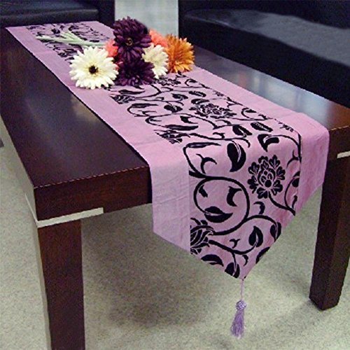 Chameleon Flocking Table Runner for Wedding Banquet - Purple Elegance