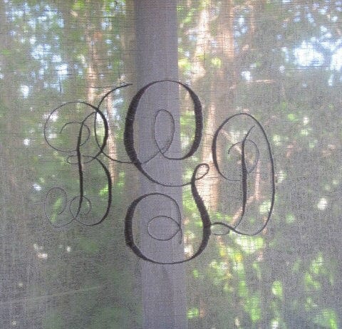 Elegant Tatton Sheer French Linen Tassel Curtain with Custom Embroidered Monogram - Perfect for Living Room, Bedroom & Boho Home Decor