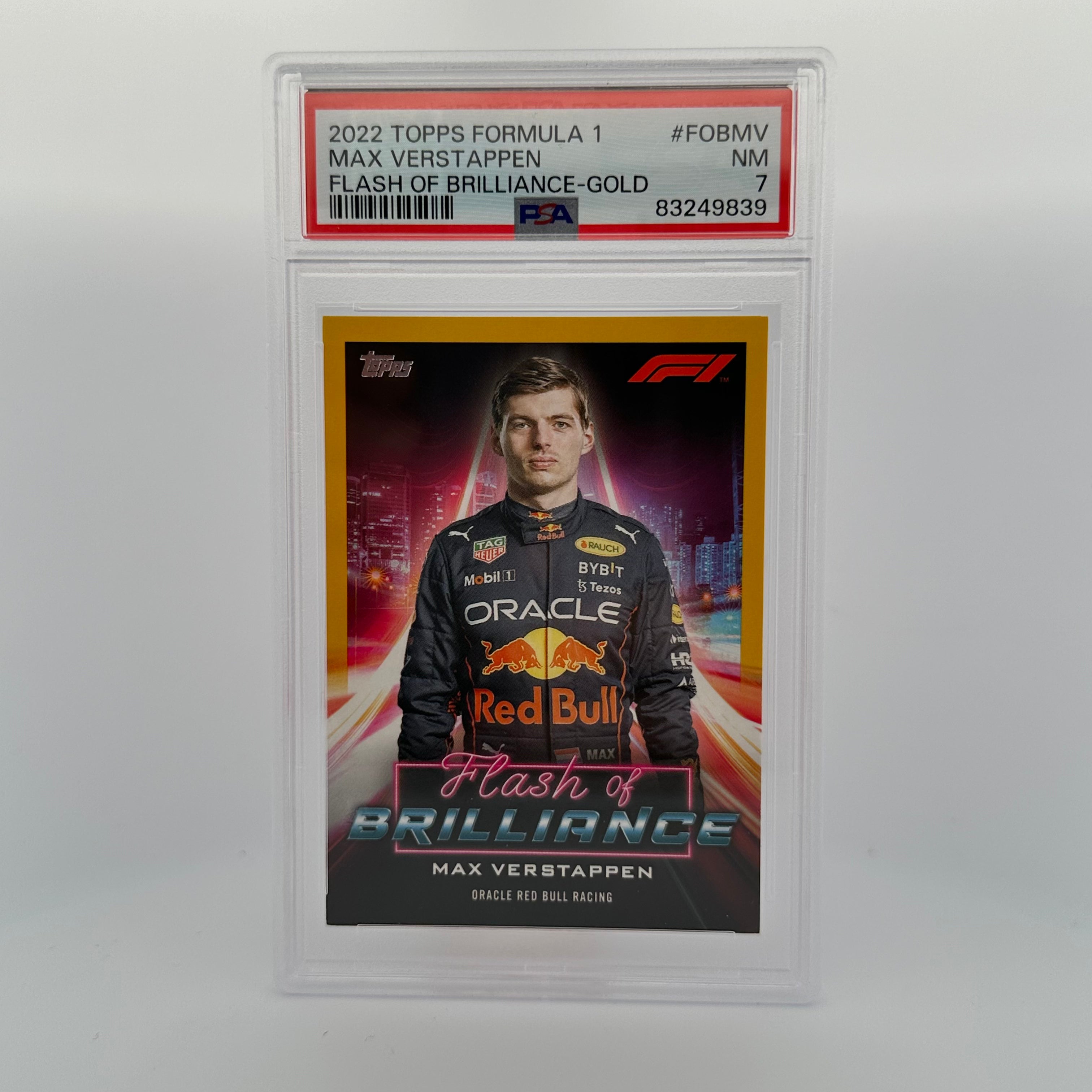 PSA 7 Graded 2004 Max Verstappen #FOBMV Flash Of Brilliance Gold Parallel 50/50 - Rare Racing Collectible for Display & Investment