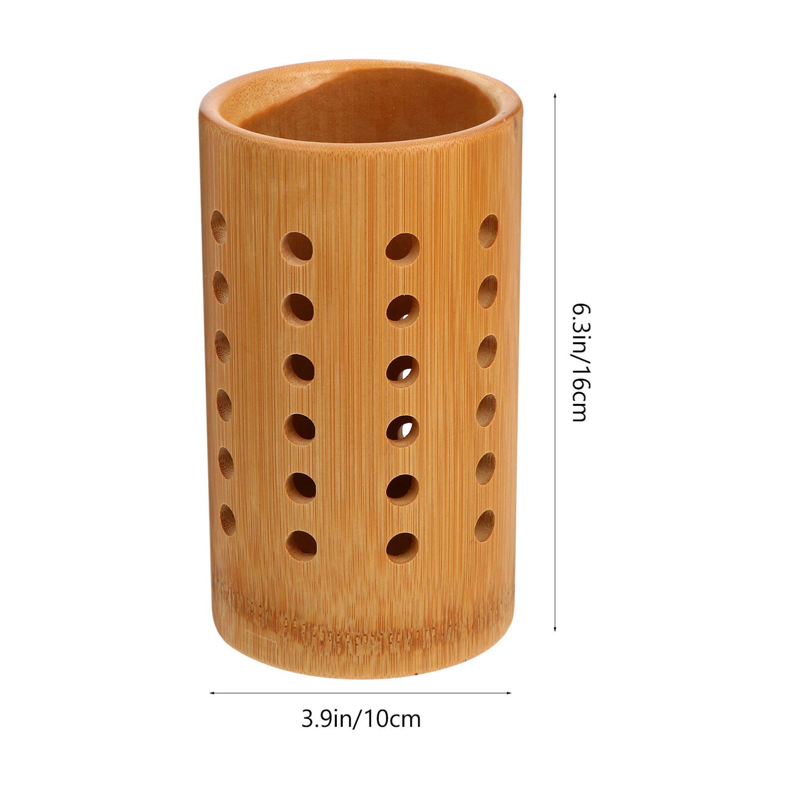 Bamboo Kitchen Utensil Holder - Wooden Cutlery Organizer for Spoons, Forks & Chopsticks | Countertop Storage Container for Cooking Tools & Tableware | Perfect for Kitchen, Dining Room & Restaurant Organization