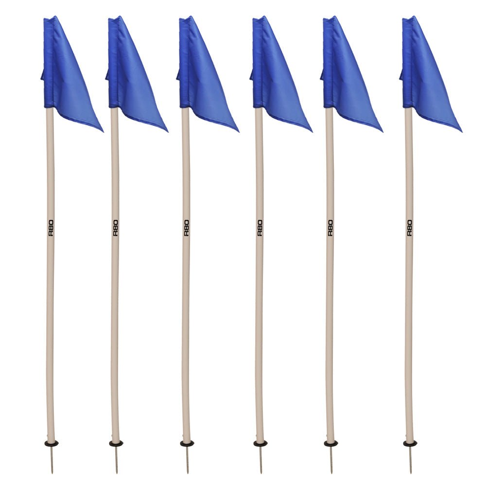 R80 Junior Rippa Team Football Goal Sets with Posts & Corner Poles - Perfect for Youth Soccer Practice, Backyard Games, and School PE Classes