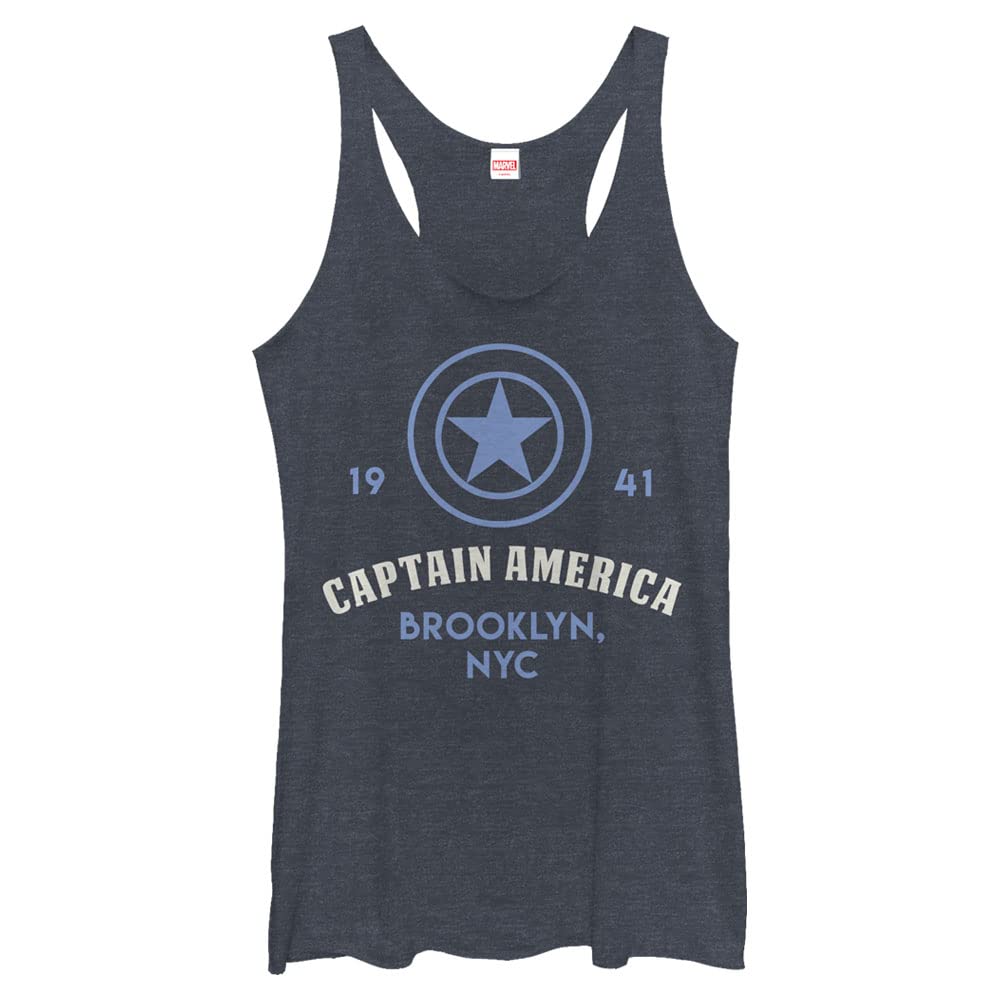 Marvel Classic Captain America 1941 Women's Racerback Tank Top - Vintage Superhero Graphic Tee for Cosplay, Comic Con & Casual Wear