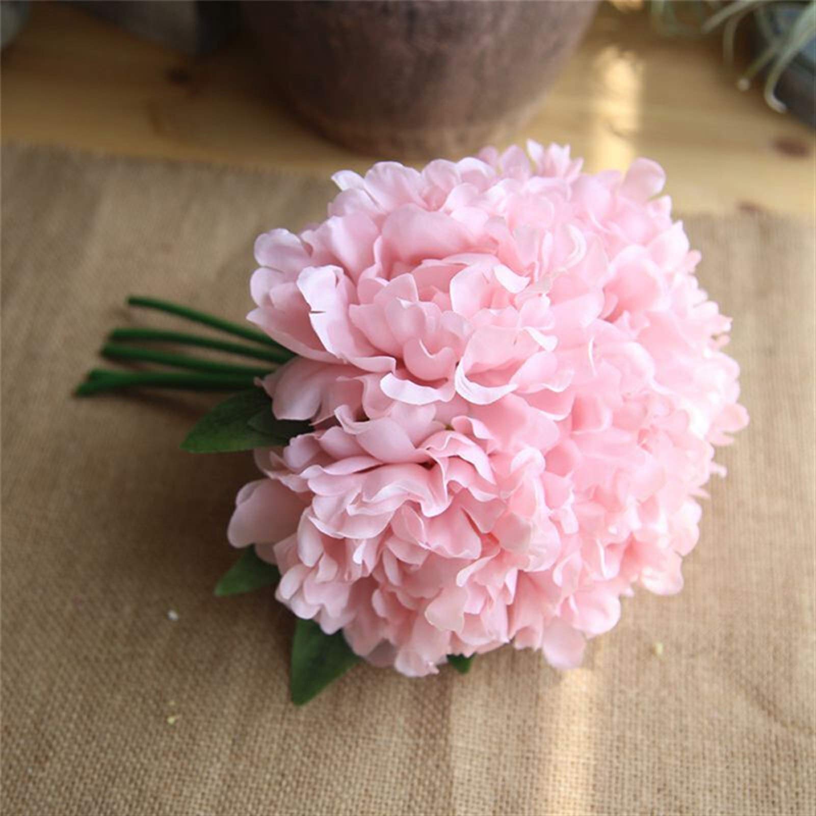 5pcs Artificial Peonies & Hydrangea Silk Flowers - Bridal Bouquet for Wedding, Home, Party Decor - Realistic Fake Roses & Floral Arrangement (Color A) | Perfect for Centerpieces, Table Decorations and DIY Wedding Bouquets