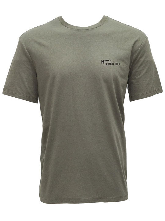 Hooey HT1906OL Country Clubbin T-Shirt - Olive Green Cotton Tee for Men | Casual Wear, Outdoor Activities & Country Music Events