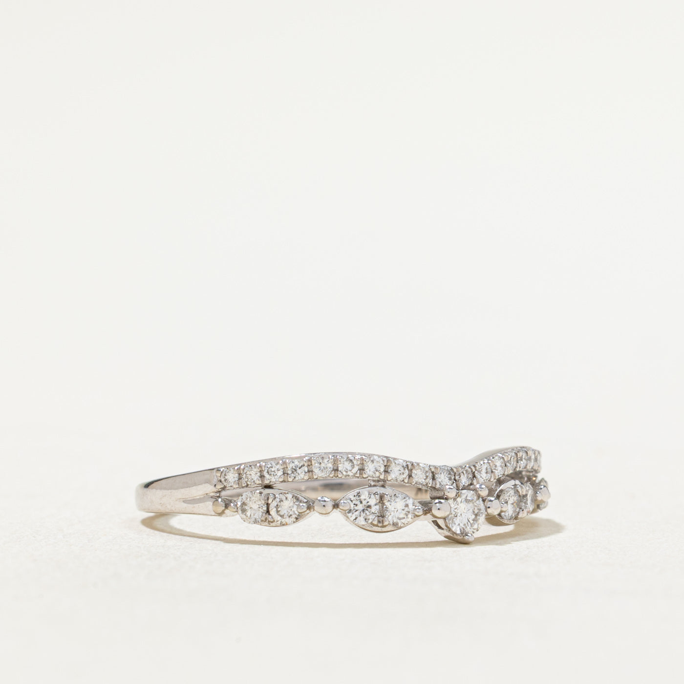 0.31ctw Diamond Accent Contour Wedding Band Ring - Size 9.25 - Elegant Stackable Ring for Women - Perfect for Bridal Sets, Anniversary Gifts & Everyday Luxury Jewelry