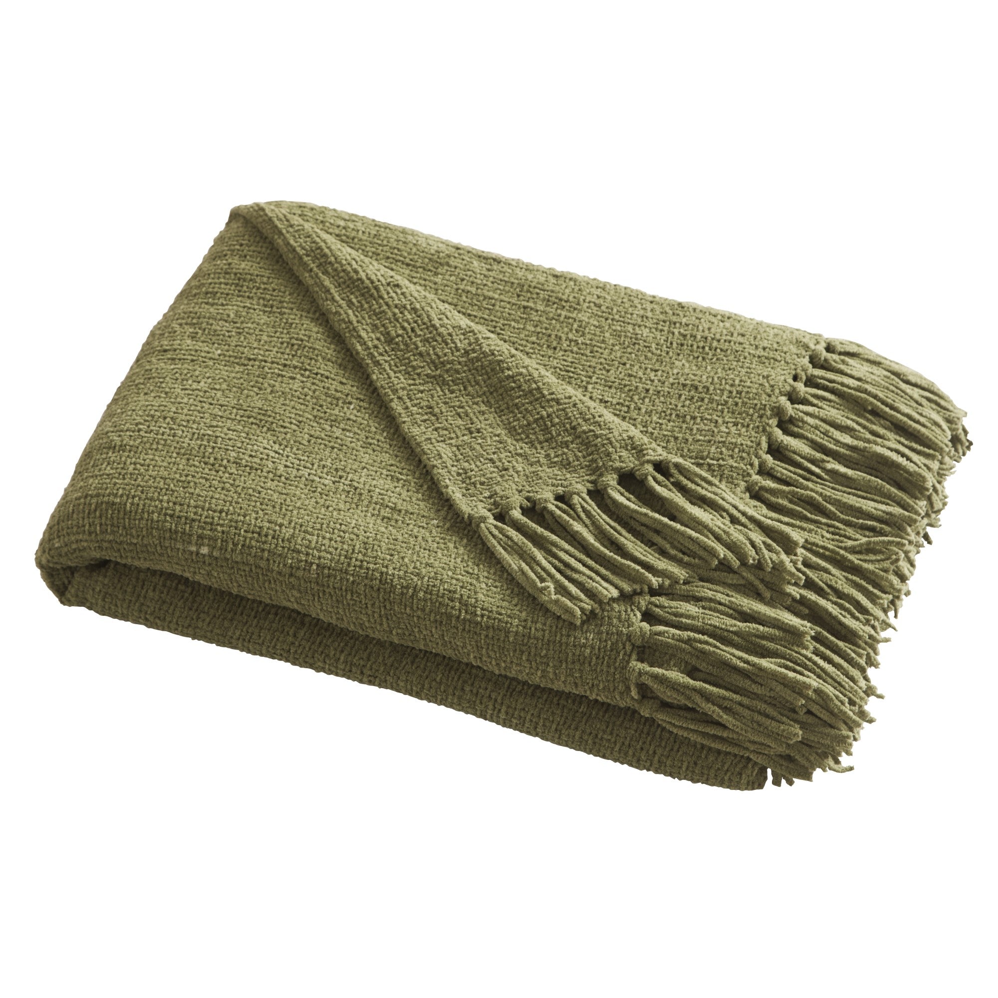 Appletree Loft Chenille Throw Blanket - Soft Plush Green Bedspread for Sofa, Bed & Couch - Cozy Home Decor & Gift Idea