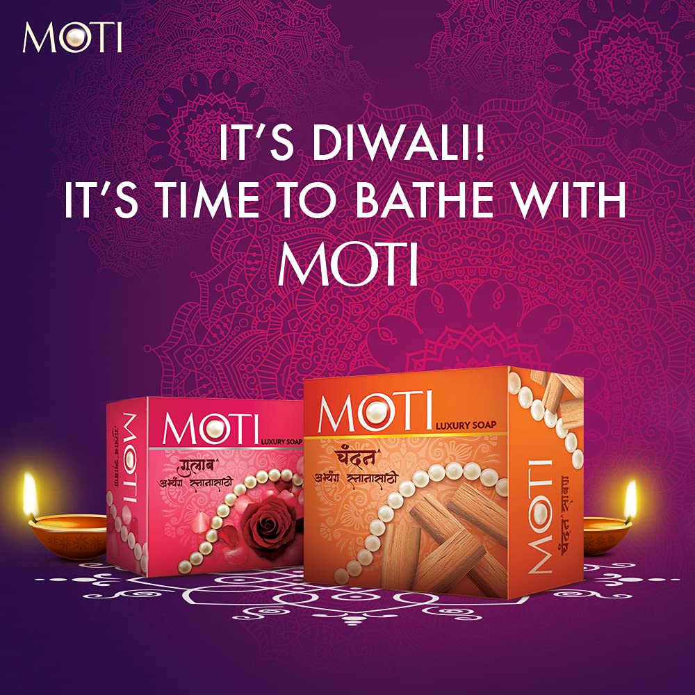 Moti Gulab Luxury Rose Bath Soap - 150g Natural Handmade Soap with Enchanting Floral Fragrance for Women & Men - Perfect for Spa, Gift, and Daily Skincare Routine