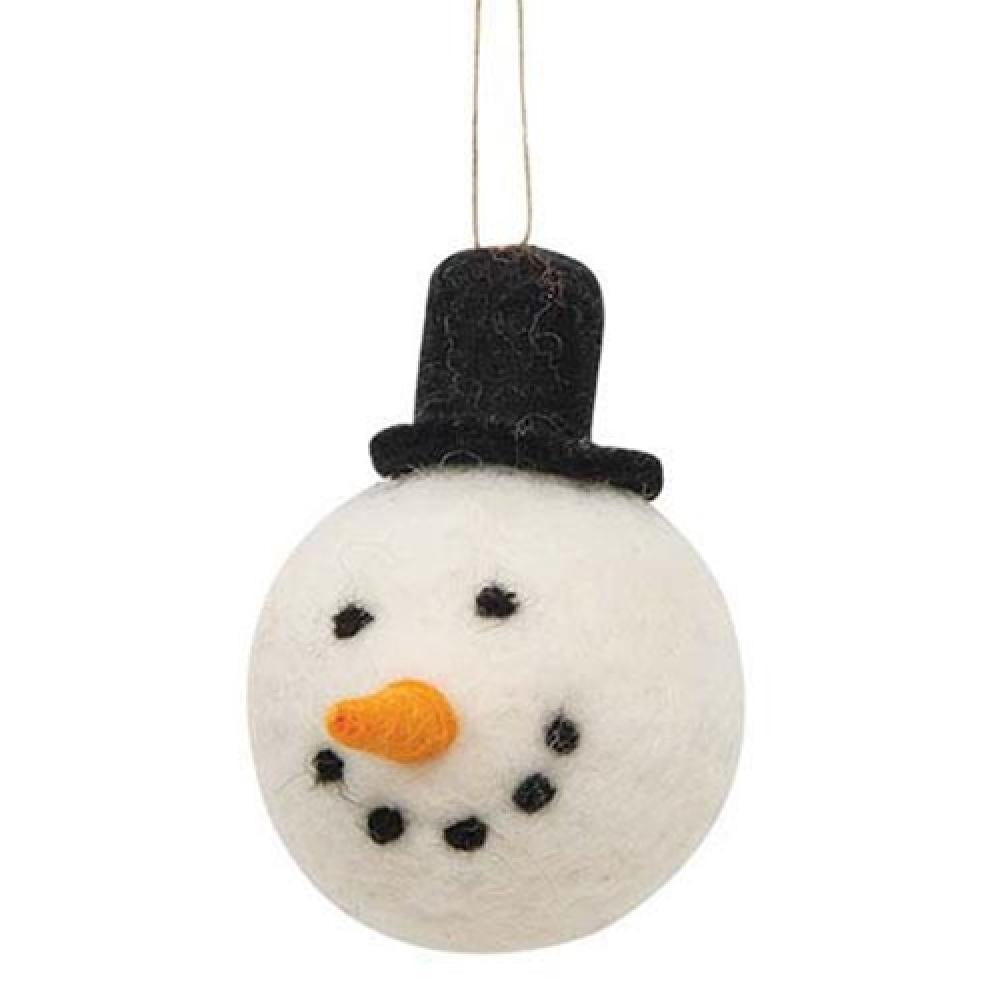 Handmade Felted Wool Snowman Top Hat Christmas Ornament - Festive Holiday Decor for Tree, Gift, and Winter Home Decoration