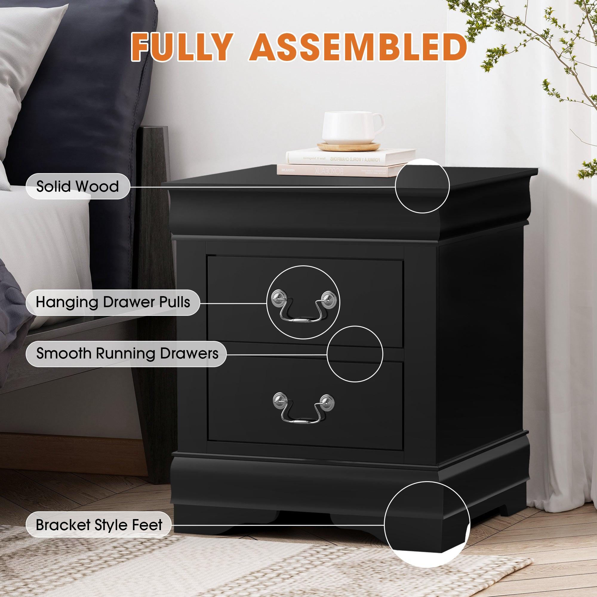 Louis Philippe Night Stand by Furniture of America - Elegant Bedside Table for Bedroom Decor, Storage & Organization