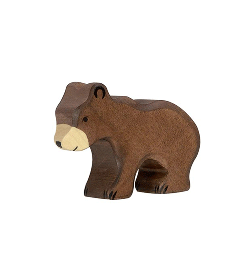 Holztiger Wooden Bear Cub - Handcrafted Wooden Animal Toy for Kids, Nursery Decor & Waldorf Play - Perfect for Imaginative Play & Baby Shower Gifts