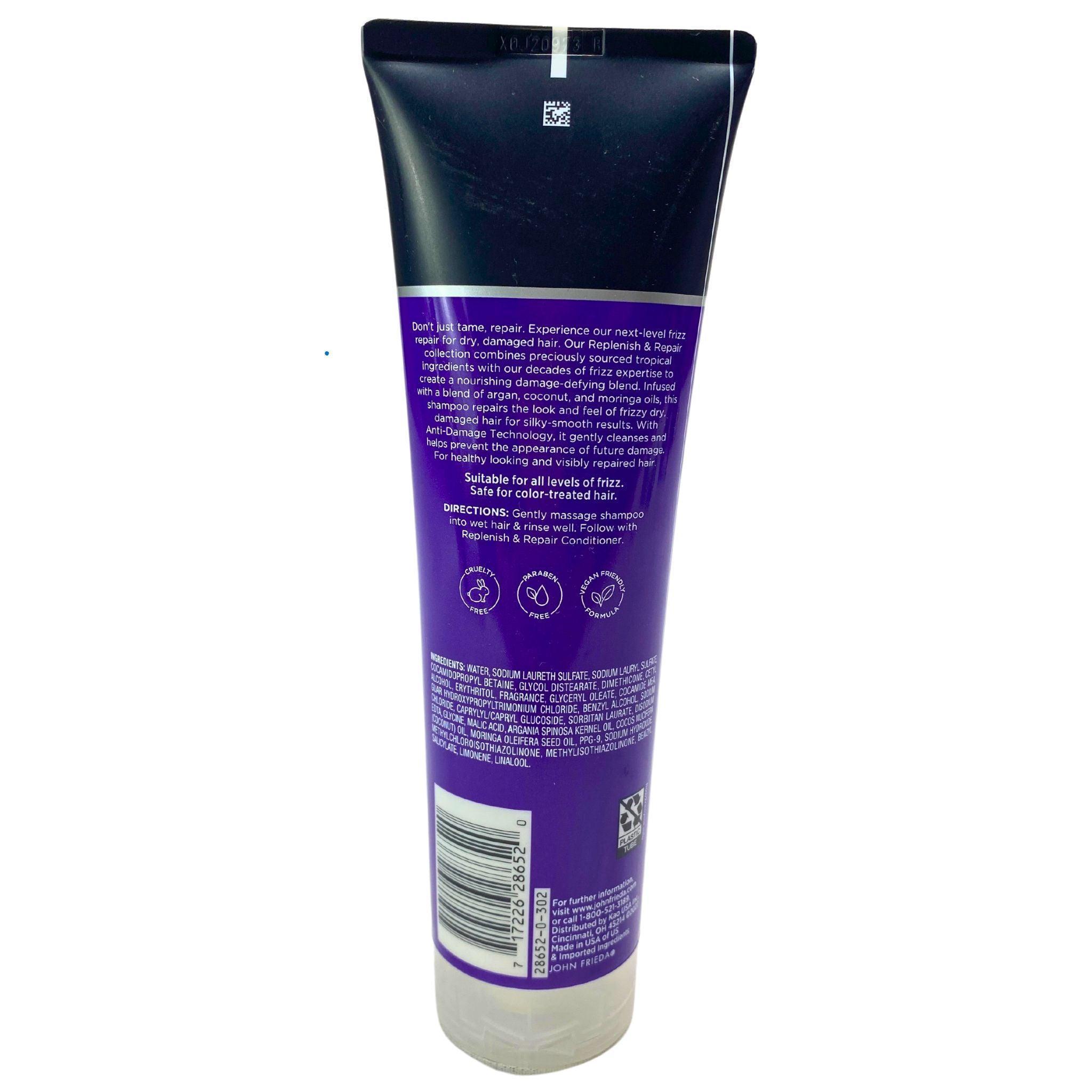 John Frieda Frizz Ease Replenish & Repair Nourishing Shampoo for Dry Damaged Hair - 8.45 Fl Oz (50 Pack Bulk) - Hydrating & Smoothing Formula for Frizzy Hair Care - Perfect for Salon Professionals & Home Use