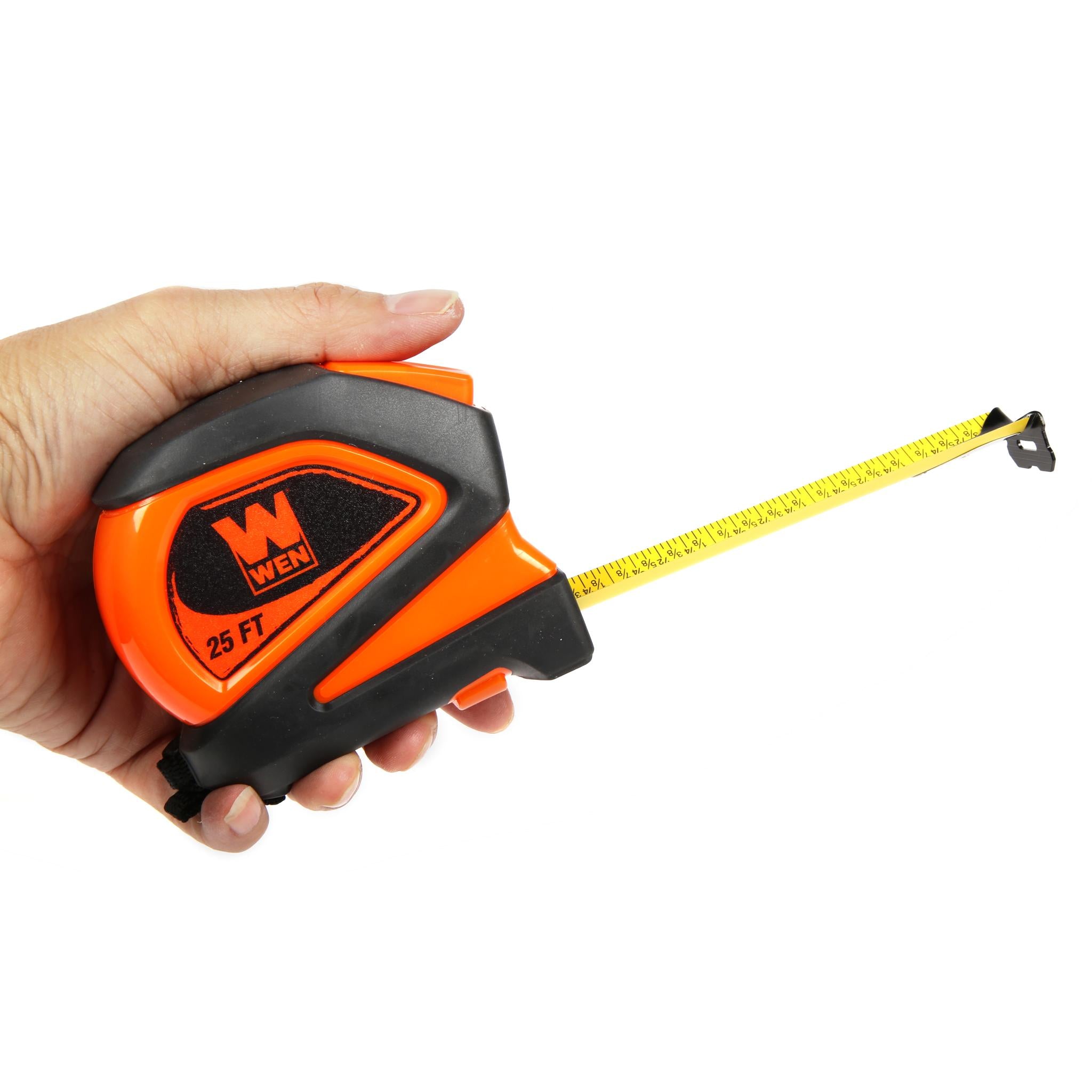 WEN ME425T 25-Foot Auto-Lock Tape Measure with Dual Release Triggers - Perfect for Construction, DIY Projects & Home Improvement